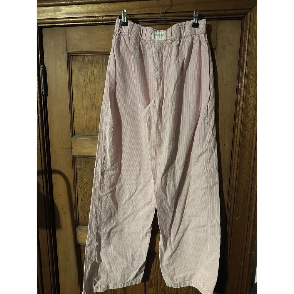 Studio Seven Lounge Pant Red Striped Size Medium 100% Cotton